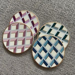 Ceramic coasters set of 4 patterned